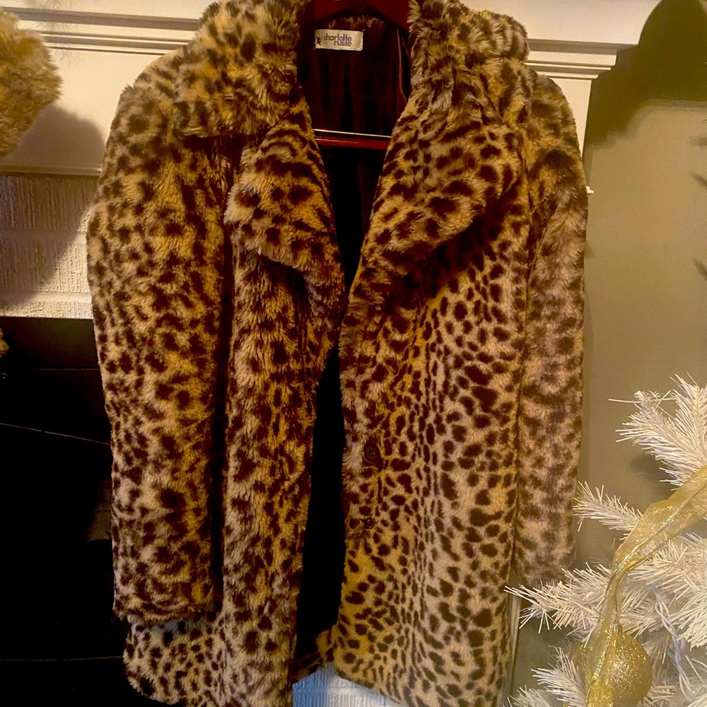 Soft leopard print jacket  with silk lining